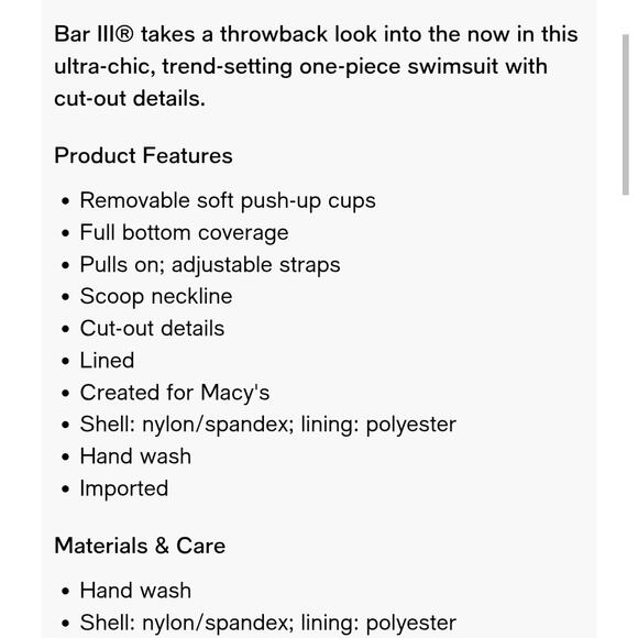 Bar III Cut Out One Piece Swimsuit XL Blue/Yellow/Pink NWT - Picture 13 of 13